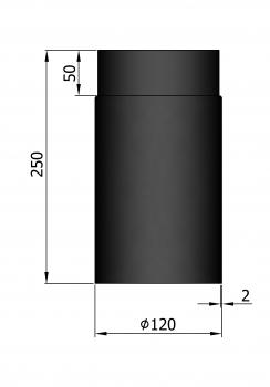 rauchrohr-laenge-250-mm-durchmesser-120-mm-schwarz-seitenansicht