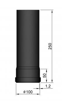 Rauchrohr, Durchmesser Ø 100 mm, Länge 250 mm
