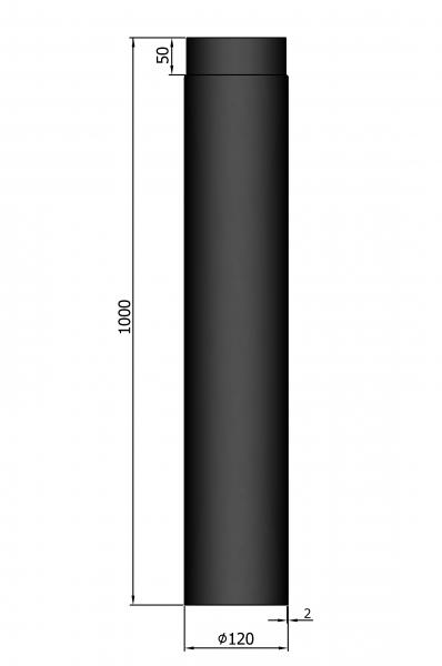 rauchrohr-laenge-1000-mm-durchmesser-120-mm-schwarz-seitenansicht