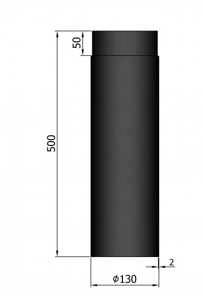 rauchrohr-laenge-500-mm-durchmesser-130-mm-schwarz-seitenansicht